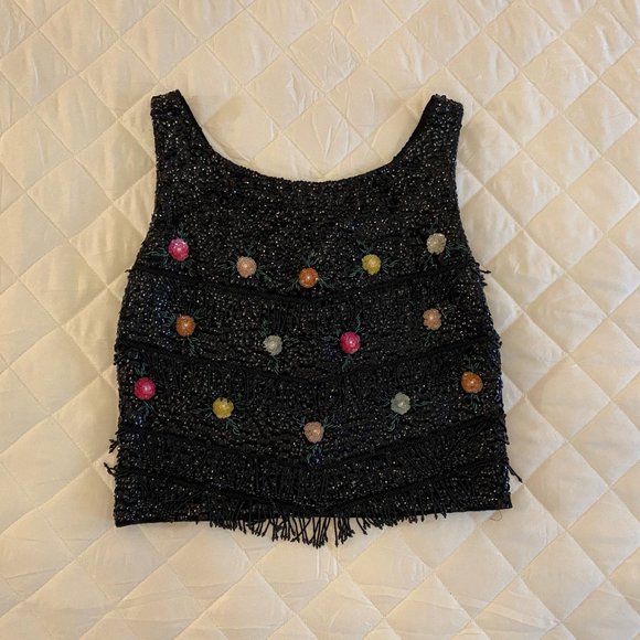 Vintage 1960s Sequin and Beaded Top - Picture 2 of 9